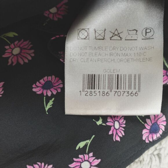 Magda Butrym Silk Floral Print Blouse Golem High Low Side‎ Slit - Picture 16 of 16